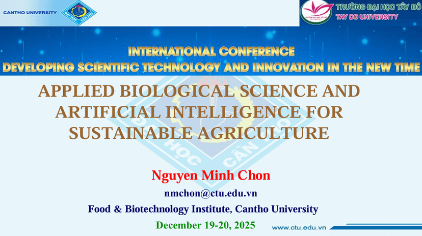 APPLIED BIOLOGICAL SCIENCE AND ARTIFICIAL INTELLIGENCE FOR SUSTAINABLE AGRICULTURE